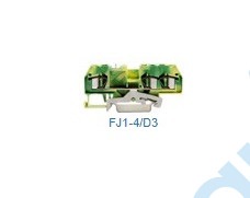 Клемма с заземлением серии FJ1 4 кв. мм., 3 конт., ж/з