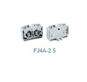 FJ4A-2.5END/G, 4-к мини клемма 2.5 кв мм фланец сер