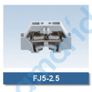 FJ5-2.5/G, 2-пров. модульная клемма, до 2,5 мм2, серая