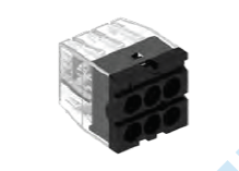 6-проводная клемма, PUSH WIRE, 2,5 мм2, чёрная, Supu, 522406-BK