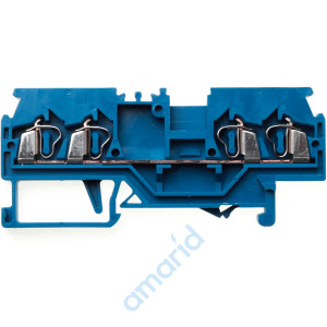 4-пров. проходная клемма, 0,08 - 2,5 мм2, Ex i, синяя