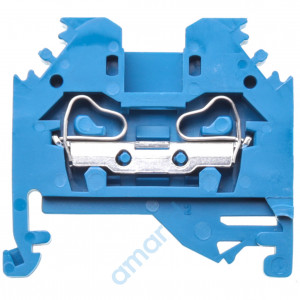 2-пров. проходная клемма, 0,08 - 4 мм2, бок. подкл., синяя