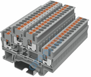 Клемма 2-контактная сечением 4мм для соединения проводов, Supu, TPD4-2-GY