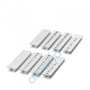 Zackband, 10-teilig, längs bedruckt mit den fortlaufenden Zahlen: 21 .. 30, weiß, für Klemmenbreite: 4, 2 mm, Phoenix Contact, 0805739:0021