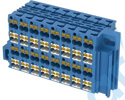 Сотовые клеммы, 17,5 A, 0,14 мм2 - 2,5 мм2, AWG: 14 - 26, зажимы push-in, полюсов: 32, количество подключений: 128, ширина: 44 мм,, Phoenix Contact, 1084900