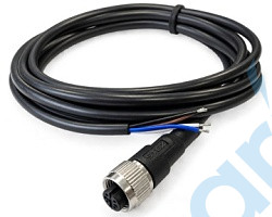 (СЦМ120023-04A-1-03000) Кабель M12 для подключения датчиков и актуаторов, 4A, гнездовой, длина кабеля 3000 мм, прямой, ПВХ, черный, свободный конец, STEZ, 185210324