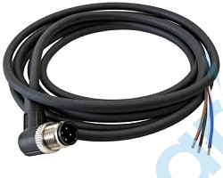 (СЦМ120029-04A-2-03000) Кабель M12 для подключения датчиков и актуаторов, 4A, штыревой, длина кабеля 3000 мм, угловой, полиуретан, черный, свободный конец, STEZ, 185210565