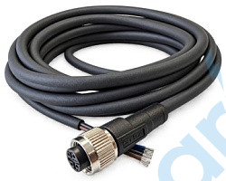 (СЦМ120023-05A-2-05000) Кабель M12 для подключения датчиков и актуаторов, 5A, гнездовой, длина кабеля 5000 мм, прямой, полиуретан, черный, свободный конец, STEZ, 185210650