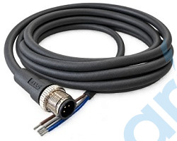 (СЦМ120025-05A-2-05000) Кабель M12 для подключения датчиков и актуаторов, 5A, штыревой, дина кабеля 5000 мм, прямой, полиуретан, черный, свободный конец, STEZ, 185210730