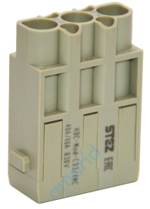 (HDC-MOD-CD3/4MC) Вставка штеревая, для обжимного штыревого контакта КШ-4, 0 и КШ-1.6, конт: 7, до 40 А/10 A, 830 В, STEZ, 187150167