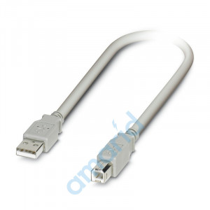 USB-кабель, с двух сторон установлен разъем USB, тип разъема: с A на B, 1, 8 м, Phoenix Contact, 1405578
