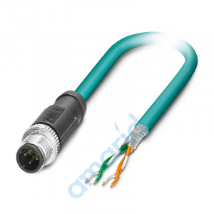Сетевой кабель, Ethernet CAT5 (100 Мбит/с), 4-конт., экранирован. (Advanced Shielding Technology), Штекеры прямое M12 / IP67, коди, Phoenix Contact, 1407359