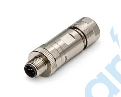 (СЦМ12-05A1LJMS) Разъем сигнальный, резьба М12, штыревой, прямой, кодировка 5А, винтовое соединение, материал корпуса - латунь никелированная, экранированный, ввод кабеля 6-8 мм, STEZ, 185200696