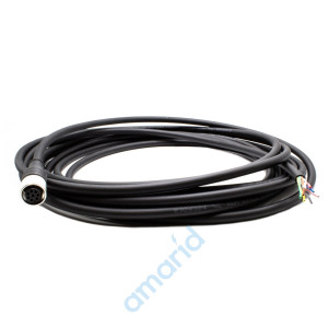 (СЦМ12L-08A1PLFH-02 L=5000) Кабельная сборка, для датчиков и исп. устройств, полиуретан, неэкранированный, длина 5 метров, подключение 1 - разъем с резьбой М12, гнездовой, прямой, кодировка 8A, подключение 2 - свободный конец, STEZ, 185200875
