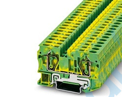 (КНЗ 6-2-PE) Заземляющая клемма, пруж., 6 мм2, желто-зел., STEZ, 10000032