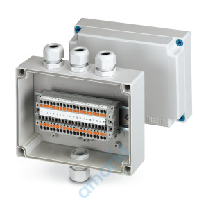 (КФК-ПЛ-20КНБ25-180130100-2М20Т) Коробка 180x130x100 мм, Push-in, Пластик, STEZ, 12330010